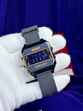 SKMEI Square Digital Watch — 30M Water Resistant Sports Edition | Gray & Black with Orange Display